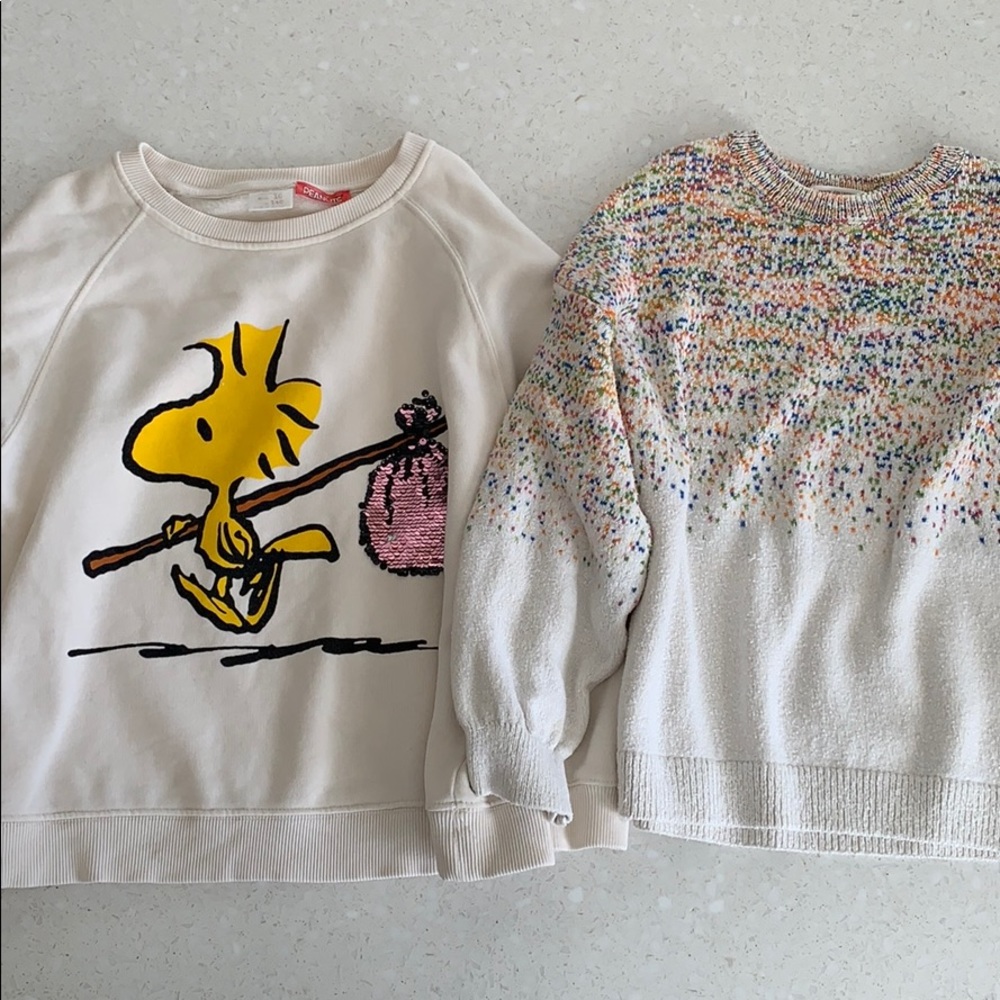 Zara girls sweaters size 9/10 Snoopy Woodstock